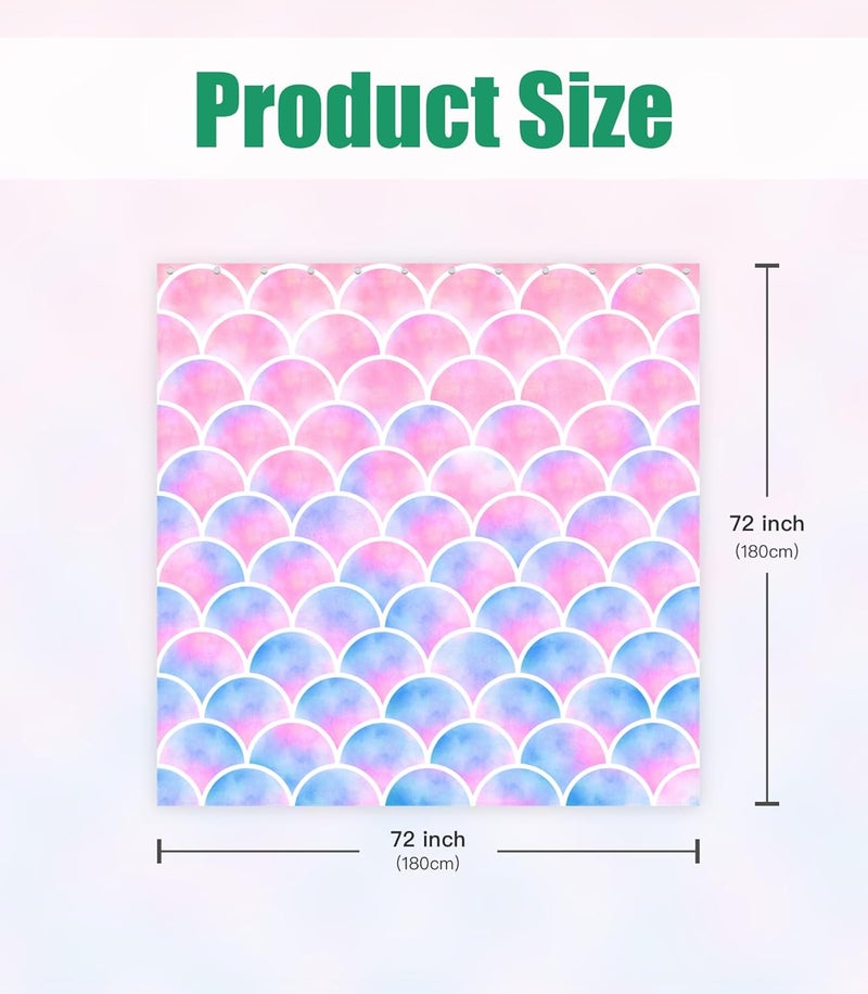Stanoha Shower Curtain for Bathroom Stall Boho Modern Cute Aesthetic Decorative Girly Waterproof Unique Scales Girls Chic Print Design Teen Pretty Women Cortinas de Baño Bathtub 72 x72 Inch - Image 2